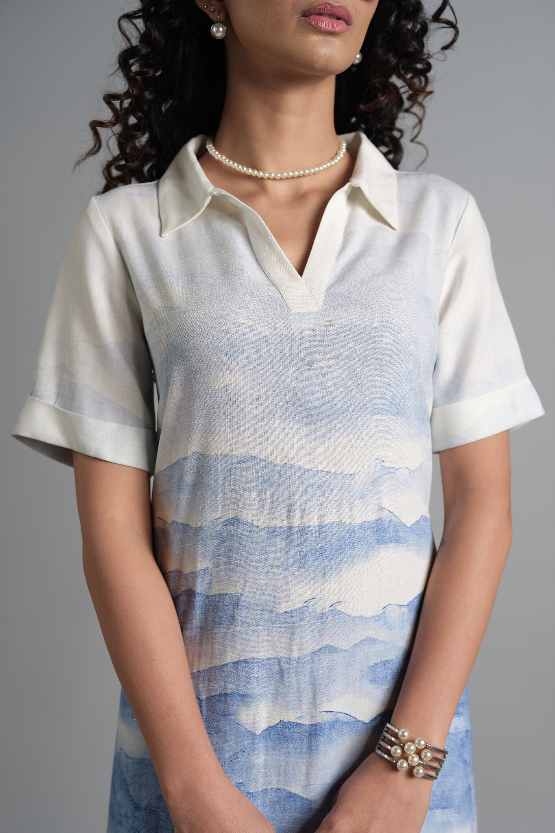 Azure Flow Dress, Blue, image 4